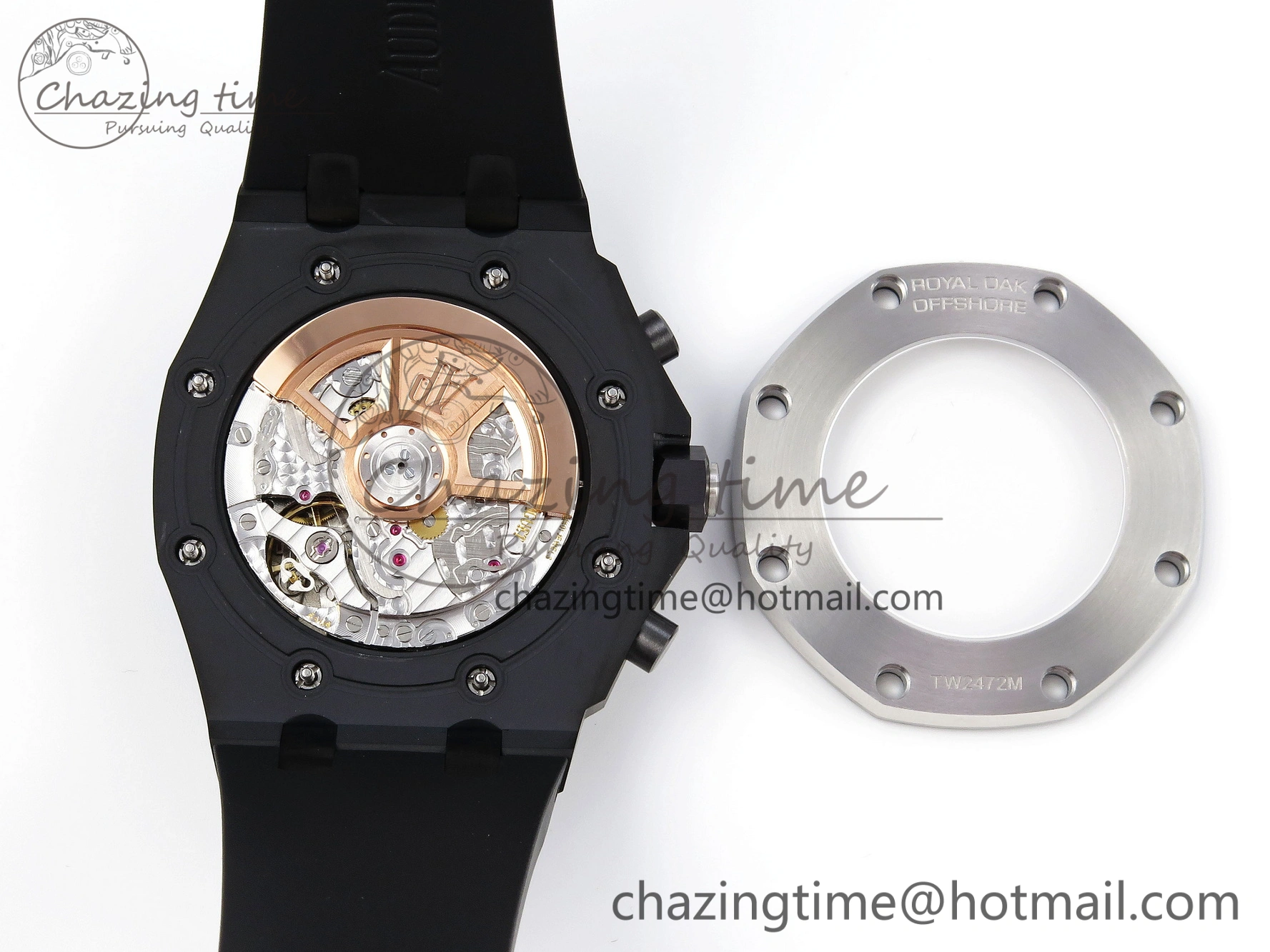 Royal Oak Offshore 42mm Black Ceramic APF 1:1 Best Edition Black Textured Dial on Black Rubber Strap A Packable 4582