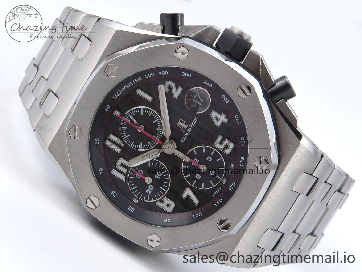EasyCare Royal Oak Offshore 42mm Black Themes SS TKF Best Edition Black Dial on SS Bracelet A 4352
