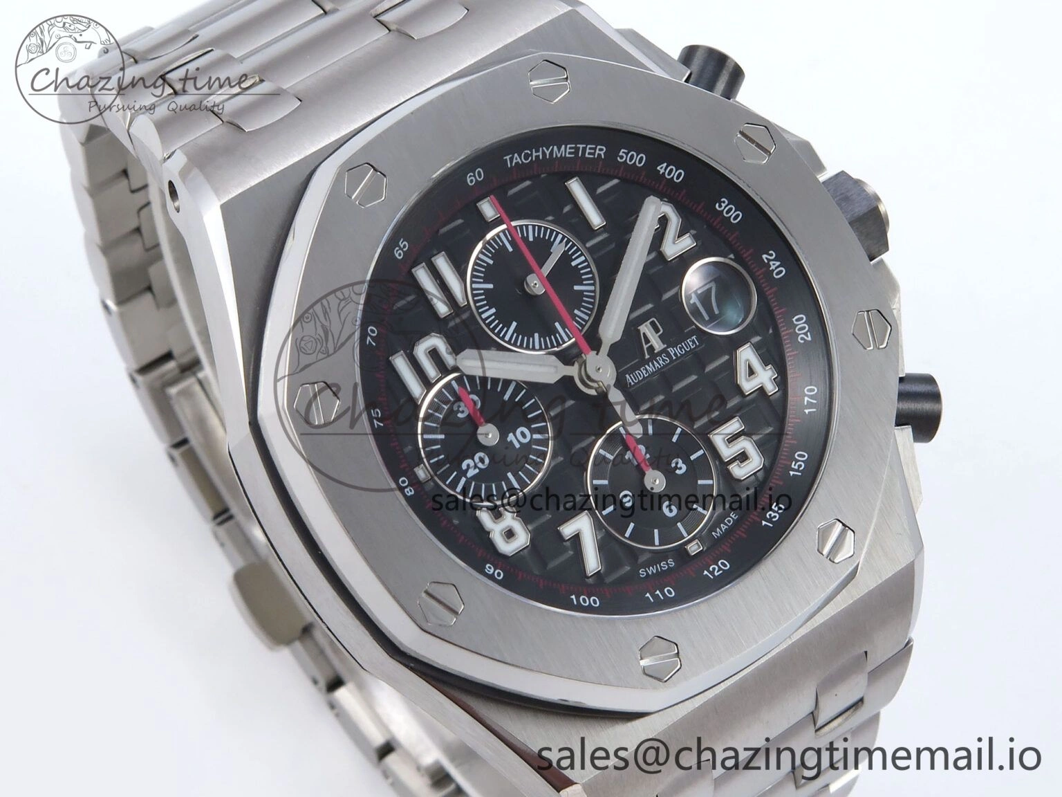 EasyCare Royal Oak Offshore 42mm Black Themes SS TKF Best Edition Black Dial on SS Bracelet A 4352