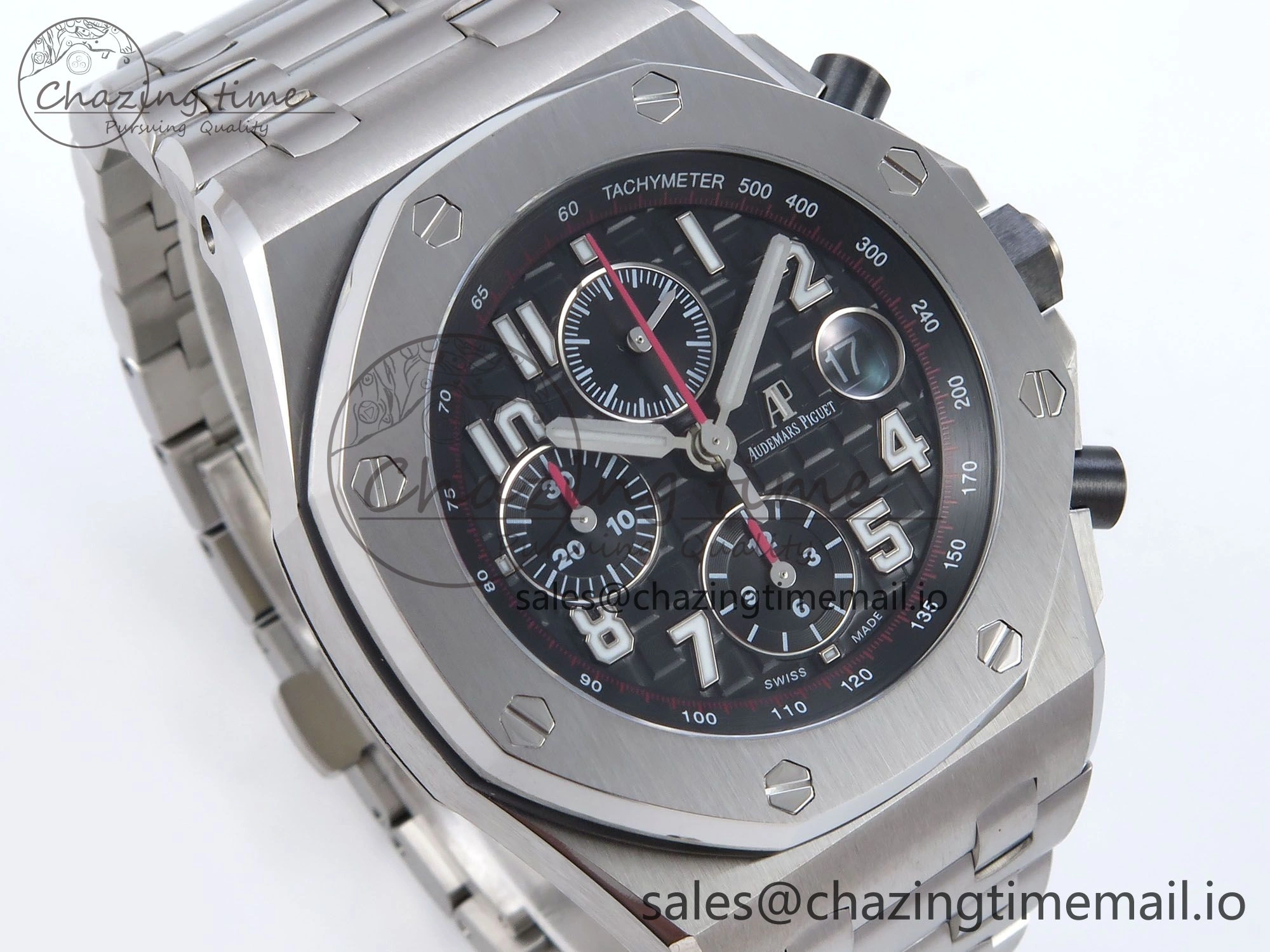 EasyCare Royal Oak Offshore 42mm Black Themes SS TKF Best Edition Black Dial on SS Bracelet A 4352
