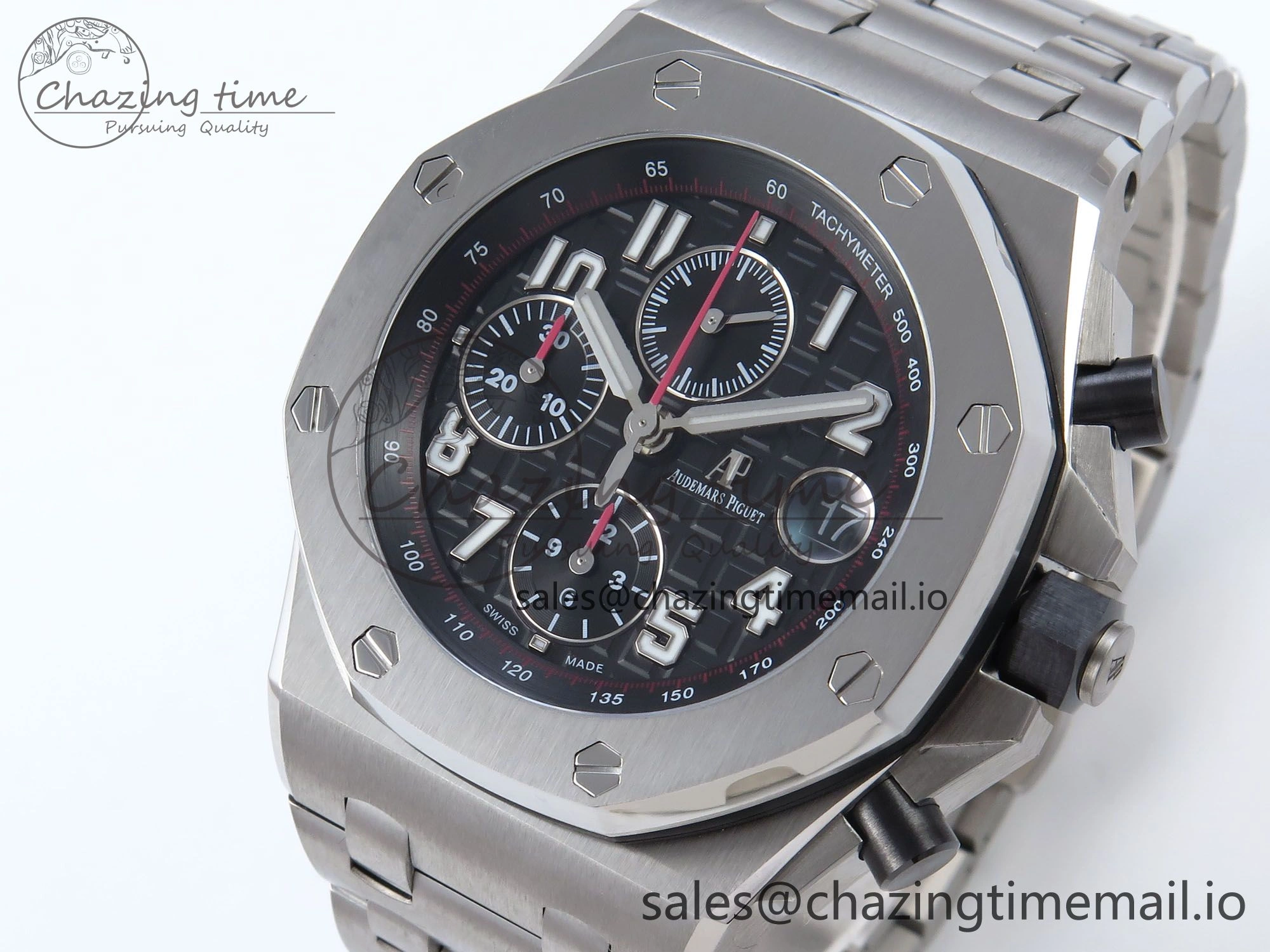 EasyCare Royal Oak Offshore 42mm Black Themes SS TKF Best Edition Black Dial on SS Bracelet A 4352
