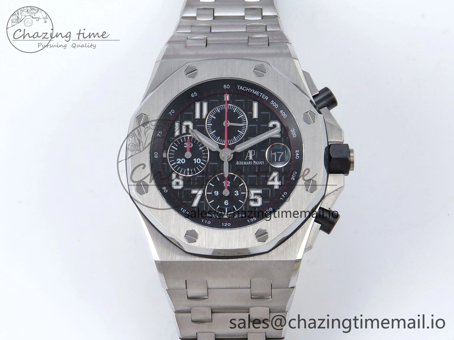 EasyCare Royal Oak Offshore 42mm Black Themes SS TKF Best Edition Black Dial on SS Bracelet A 4352