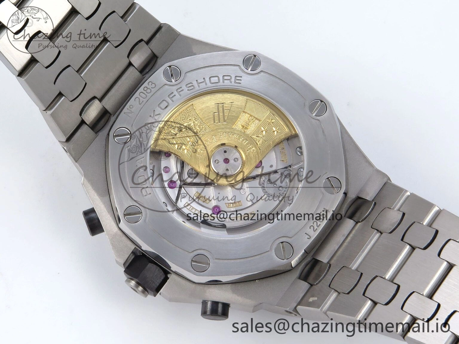 EasyCare Royal Oak Offshore 42mm Black Themes SS TKF Best Edition Black Dial on SS Bracelet A 4352
