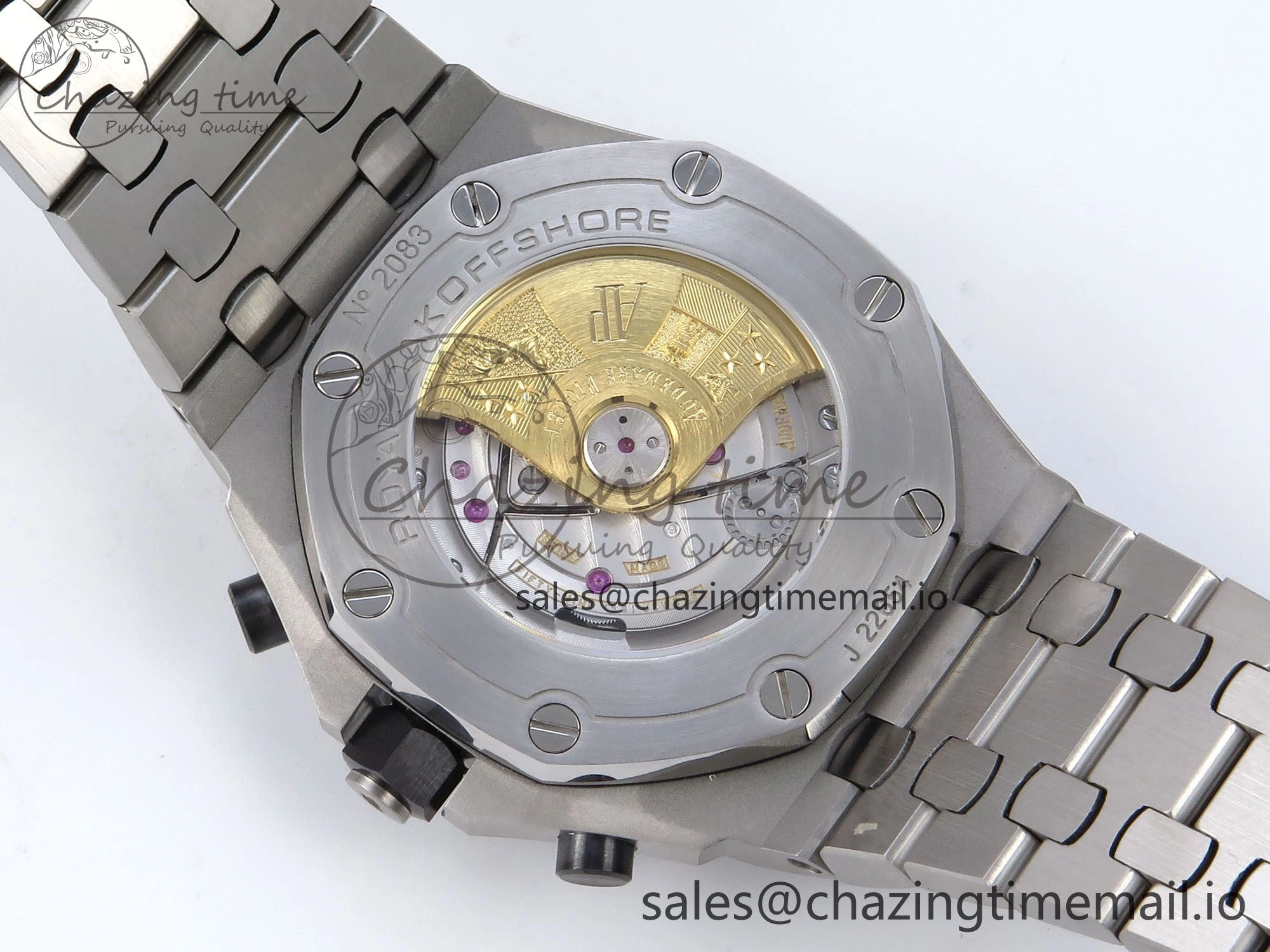 EasyCare Royal Oak Offshore 42mm Black Themes SS TKF Best Edition Black Dial on SS Bracelet A 4352