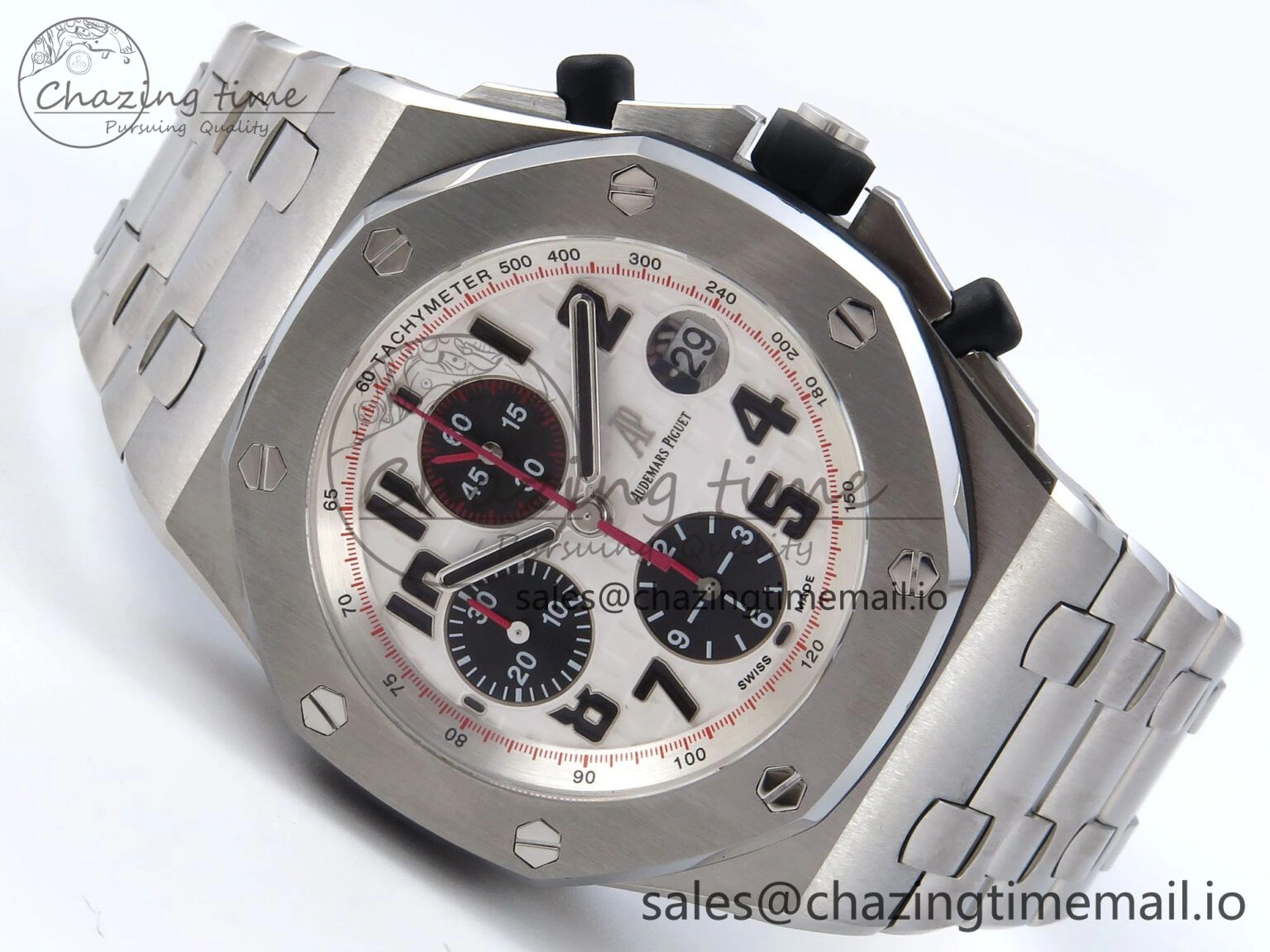 Royal Oak Offshore 42mm Panda SS TKF Best Edition White Black Dial on SS Bracelet A HighQuality 4350