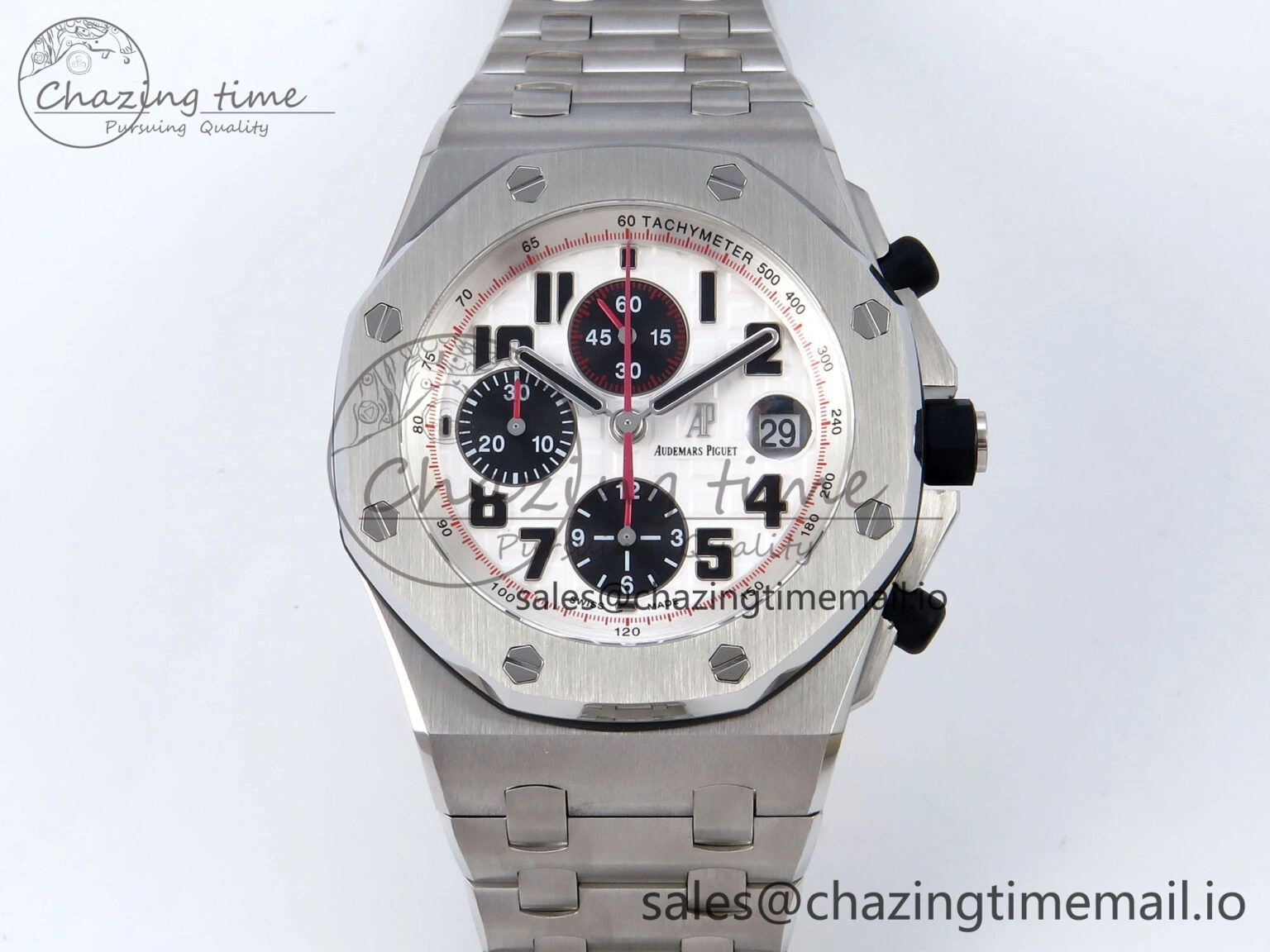 Royal Oak Offshore 42mm Panda SS TKF Best Edition White Black Dial on SS Bracelet A HighQuality 4350