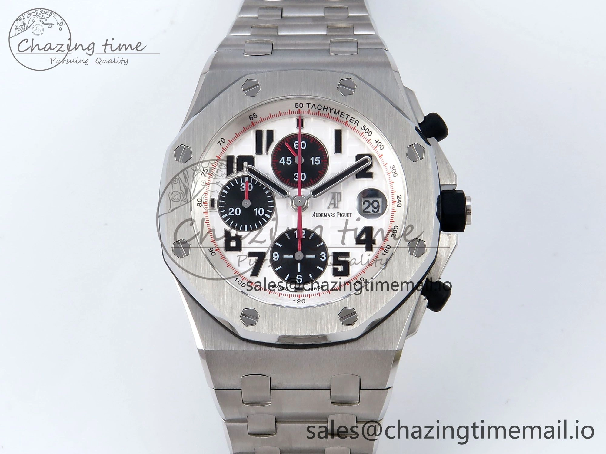 Royal Oak Offshore 42mm Panda SS TKF Best Edition White Black Dial on SS Bracelet A HighQuality 4350