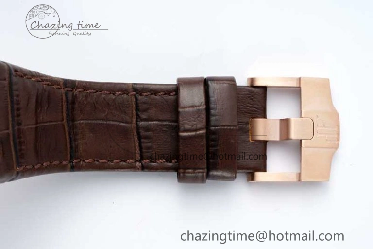 Royal Oak Offshore 42mm RG APF 1:1 Best Edition Black Dial on Brown Leather Strap A EyeCatching 4675