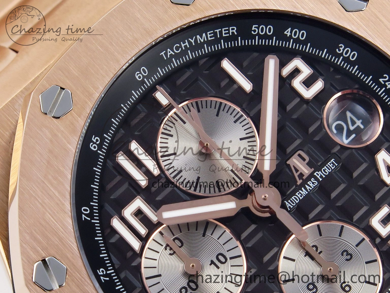 Royal Oak Offshore 42mm RG APF 1:1 Best Edition Black  Silver Dial on RG Bracelet A GoodFit 4533