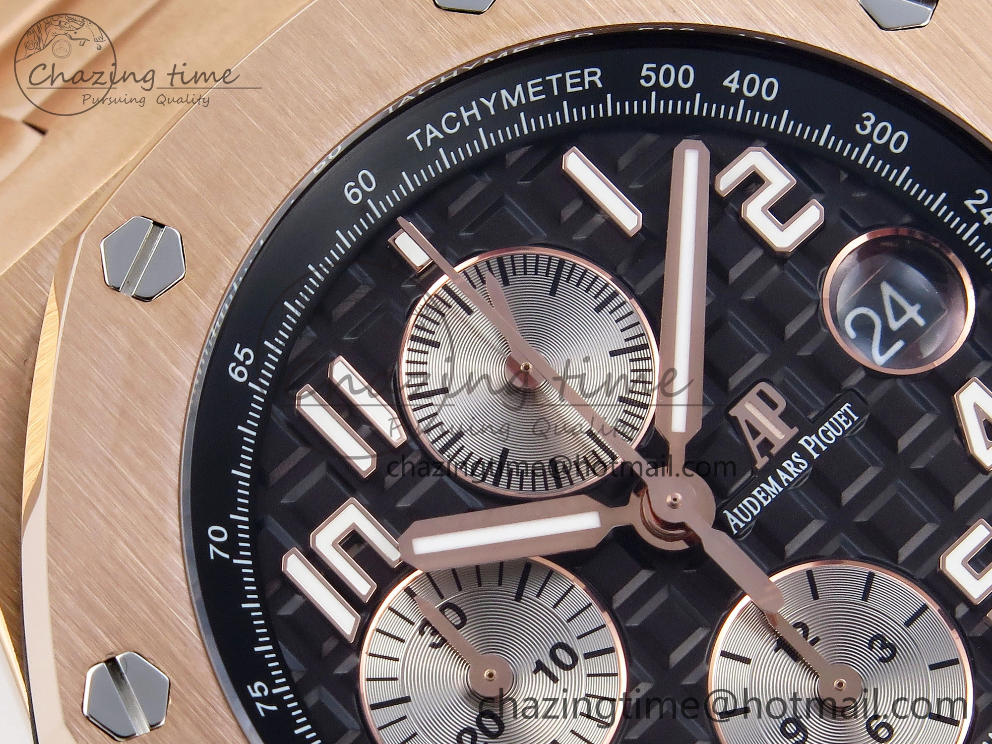 Royal Oak Offshore 42mm RG APF 1:1 Best Edition Black  Silver Dial on RG Bracelet A GoodFit 4533