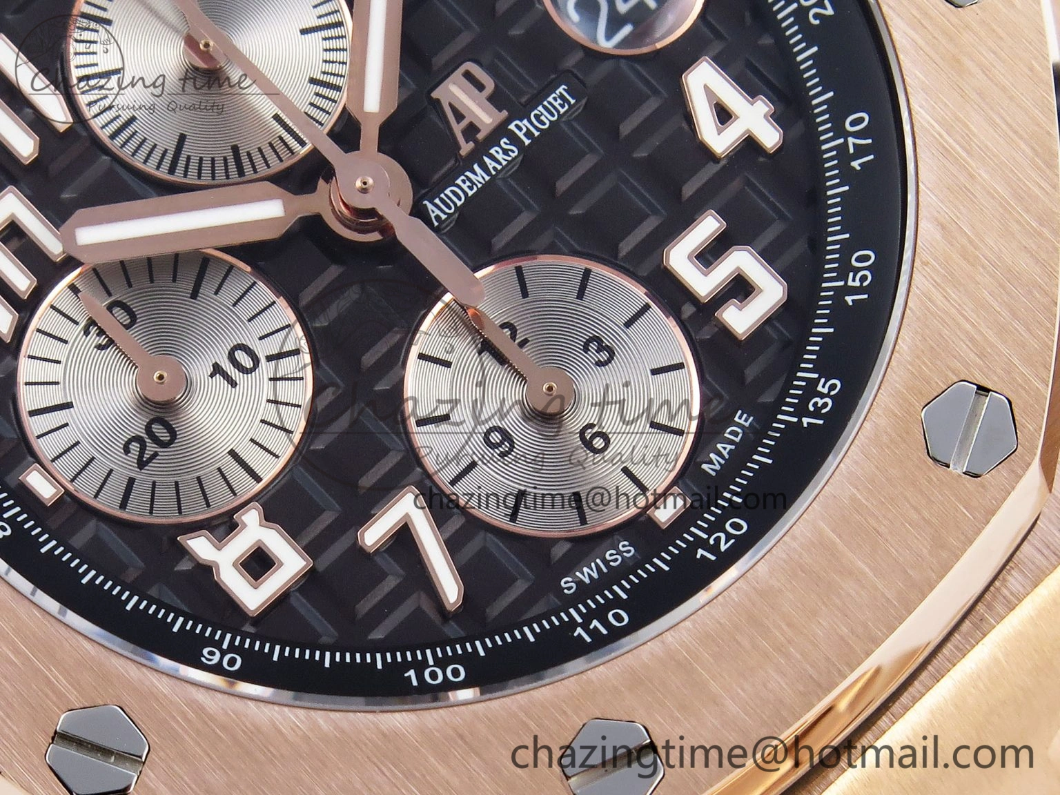 Royal Oak Offshore 42mm RG APF 1:1 Best Edition Black  Silver Dial on RG Bracelet A GoodFit 4533