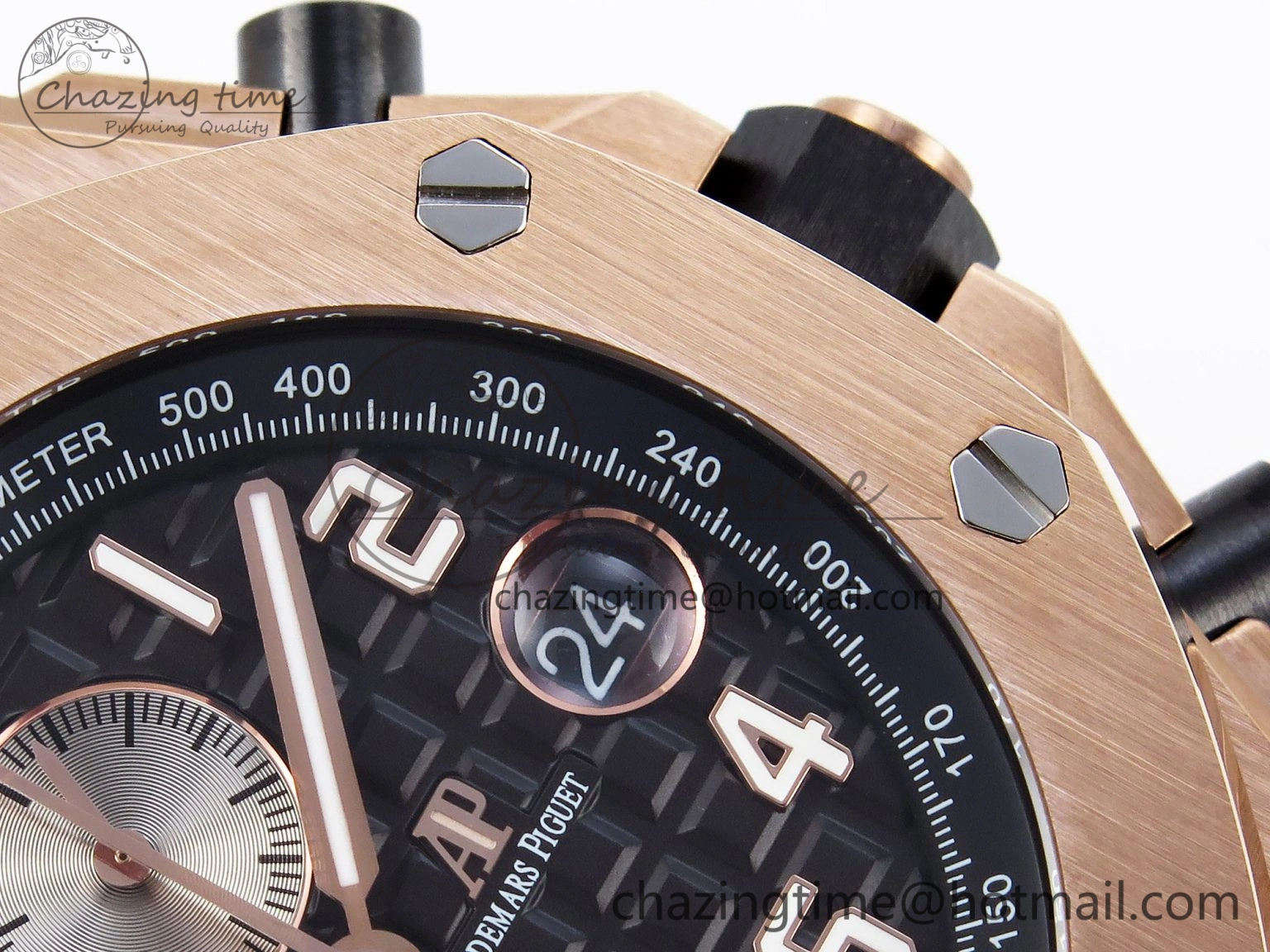 Royal Oak Offshore 42mm RG APF 1:1 Best Edition Black  Silver Dial on RG Bracelet A GoodFit 4533