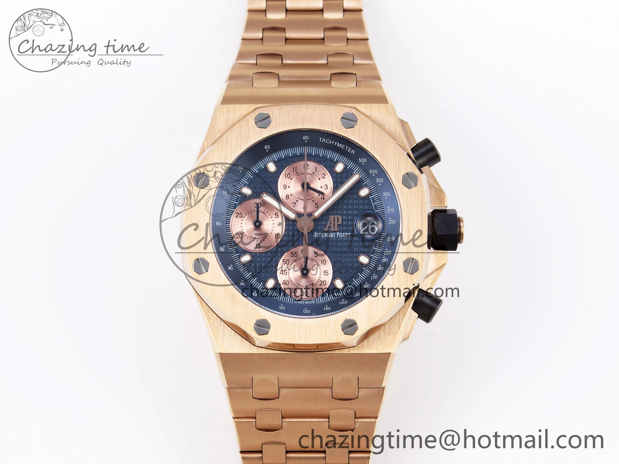 Royal Oak Offshore 42mm RG APF 1:1 Best Edition Blue RG Dial on RG Bracelet Strap A Durable 4534