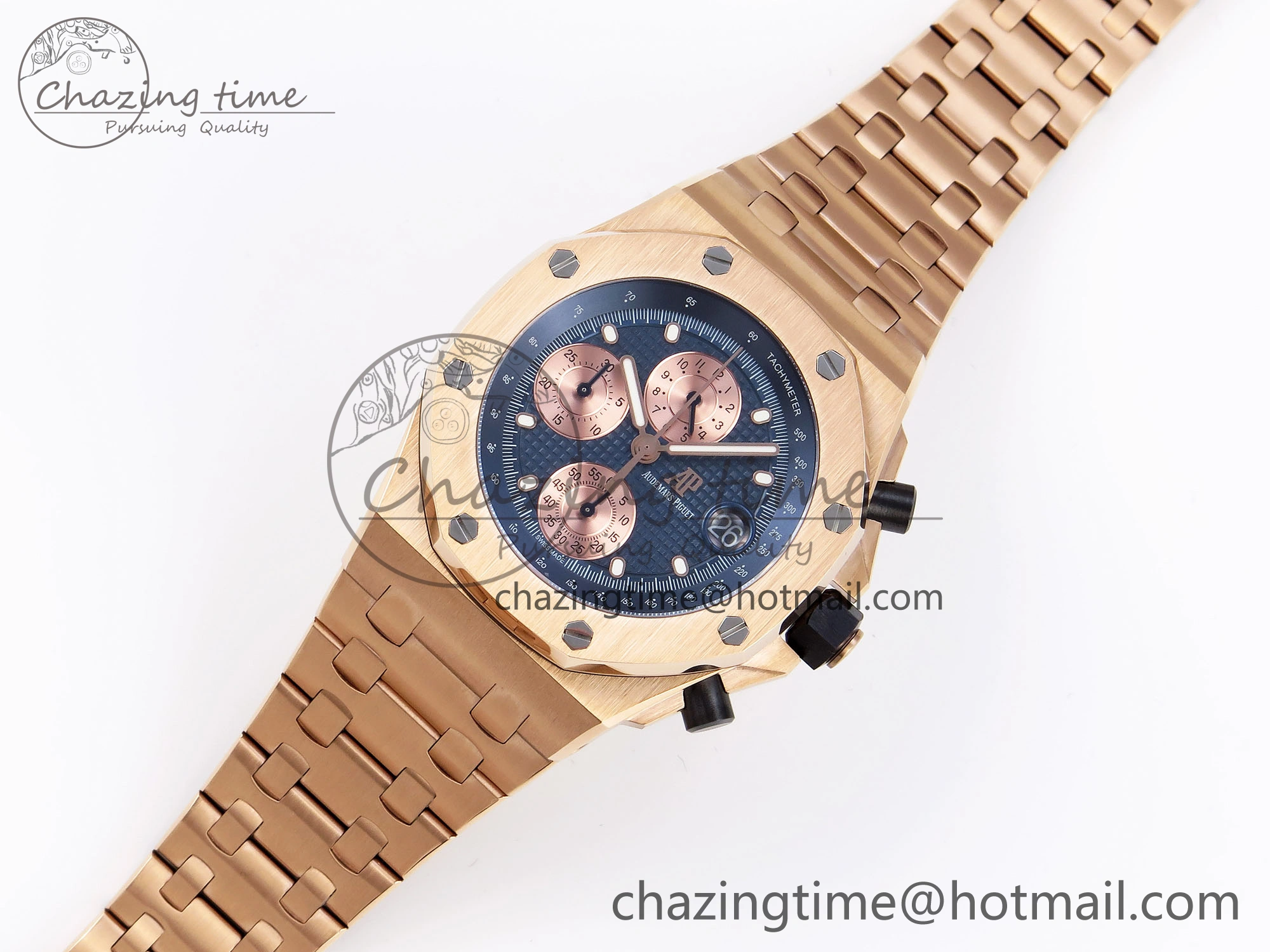 Royal Oak Offshore 42mm RG APF 1:1 Best Edition Blue RG Dial on RG Bracelet Strap A Durable 4534