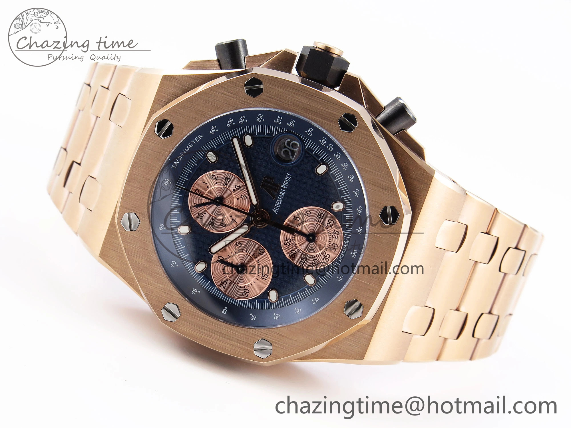 Royal Oak Offshore 42mm RG APF 1:1 Best Edition Blue RG Dial on RG Bracelet Strap A Durable 4534