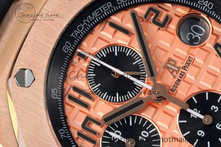 FashionForward Royal Oak Offshore 42mm RG APF 1:1 Best Edition RG Dial on Black Leather Strap A 4671
