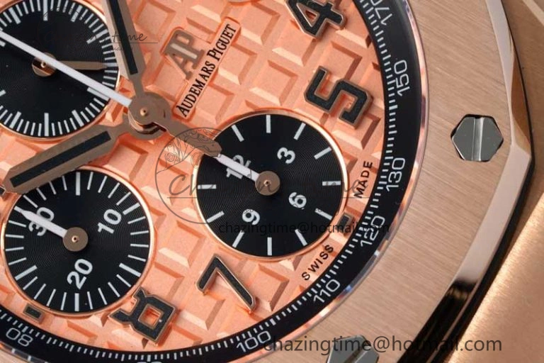 FashionForward Royal Oak Offshore 42mm RG APF 1:1 Best Edition RG Dial on Black Leather Strap A 4671