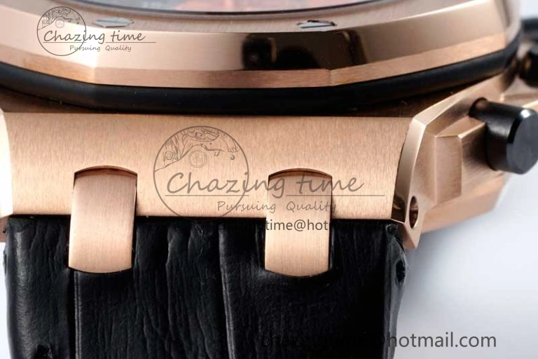 FashionForward Royal Oak Offshore 42mm RG APF 1:1 Best Edition RG Dial on Black Leather Strap A 4671