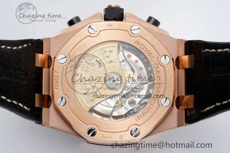 FashionForward Royal Oak Offshore 42mm RG APF 1:1 Best Edition RG Dial on Black Leather Strap A 4671