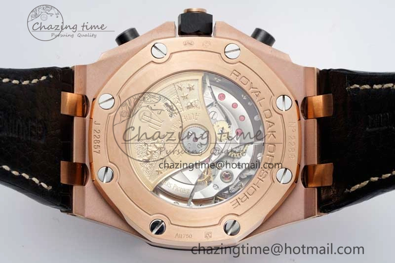 FashionForward Royal Oak Offshore 42mm RG APF 1:1 Best Edition RG Dial on Black Leather Strap A 4671