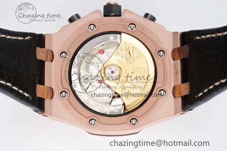 UrbanChic Royal Oak Offshore 42mm RG Bezel APF 1:1 Best Edition Black RG Dial on Black Leather Strap A 4622