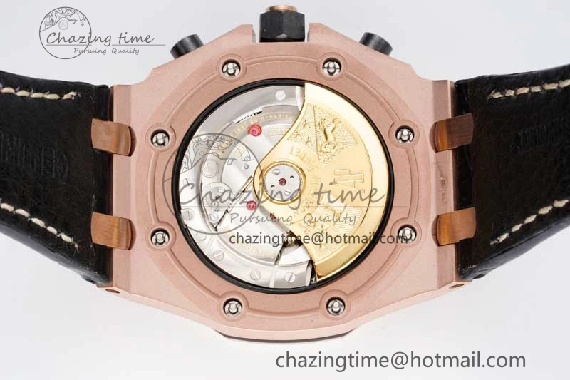 UrbanChic Royal Oak Offshore 42mm RG Bezel APF 1:1 Best Edition Black RG Dial on Black Leather Strap A 4622