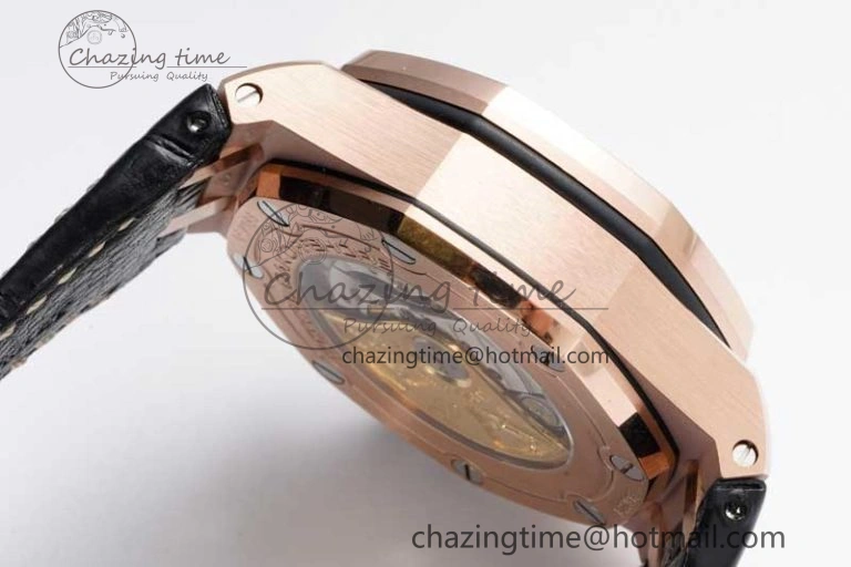 UrbanChic Royal Oak Offshore 42mm RG Bezel APF 1:1 Best Edition Black RG Dial on Black Leather Strap A 4622