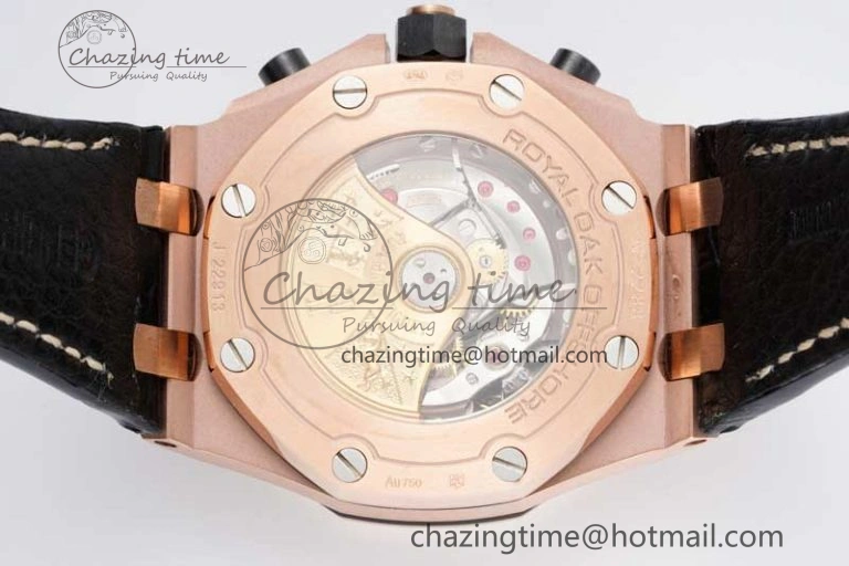 UrbanChic Royal Oak Offshore 42mm RG Bezel APF 1:1 Best Edition Black RG Dial on Black Leather Strap A 4622