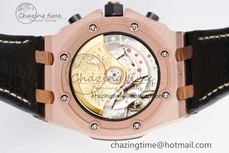 UrbanChic Royal Oak Offshore 42mm RG Bezel APF 1:1 Best Edition Black RG Dial on Black Leather Strap A 4622