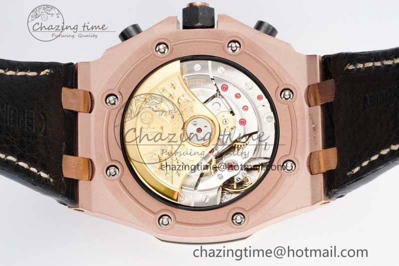 UrbanChic Royal Oak Offshore 42mm RG Bezel APF 1:1 Best Edition Black RG Dial on Black Leather Strap A 4622