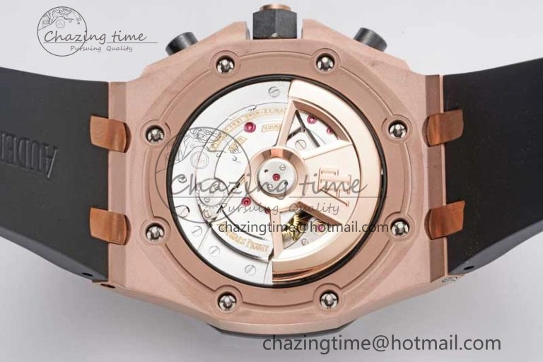 Royal Oak Offshore 42mm RG Black Ceramic Bezel APF 1:1 Best Edition Black Dial on Black Rubber Strap A Seasonal 4615