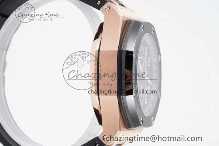 Royal Oak Offshore 42mm RG Black Ceramic Bezel APF 1:1 Best Edition Black Dial on Black Rubber Strap A Seasonal 4615