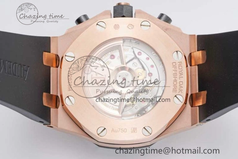 Royal Oak Offshore 42mm RG Black Ceramic Bezel APF 1:1 Best Edition Black Dial on Black Rubber Strap A Seasonal 4615