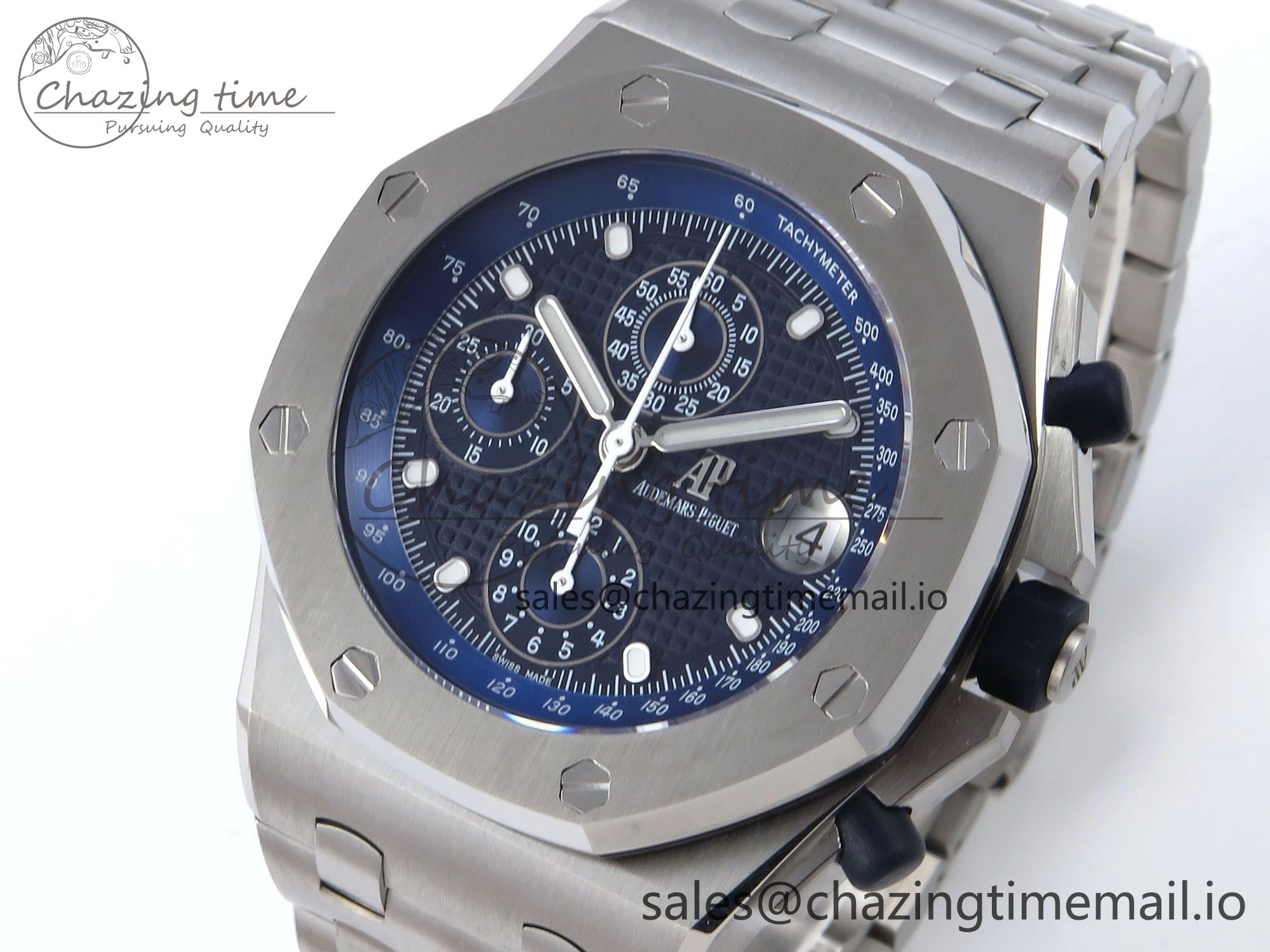 MoistureWicking Royal Oak Offshore 42mm Re-edition SS TKF Best Edition Blue Dial on SS Bracelet A 4349