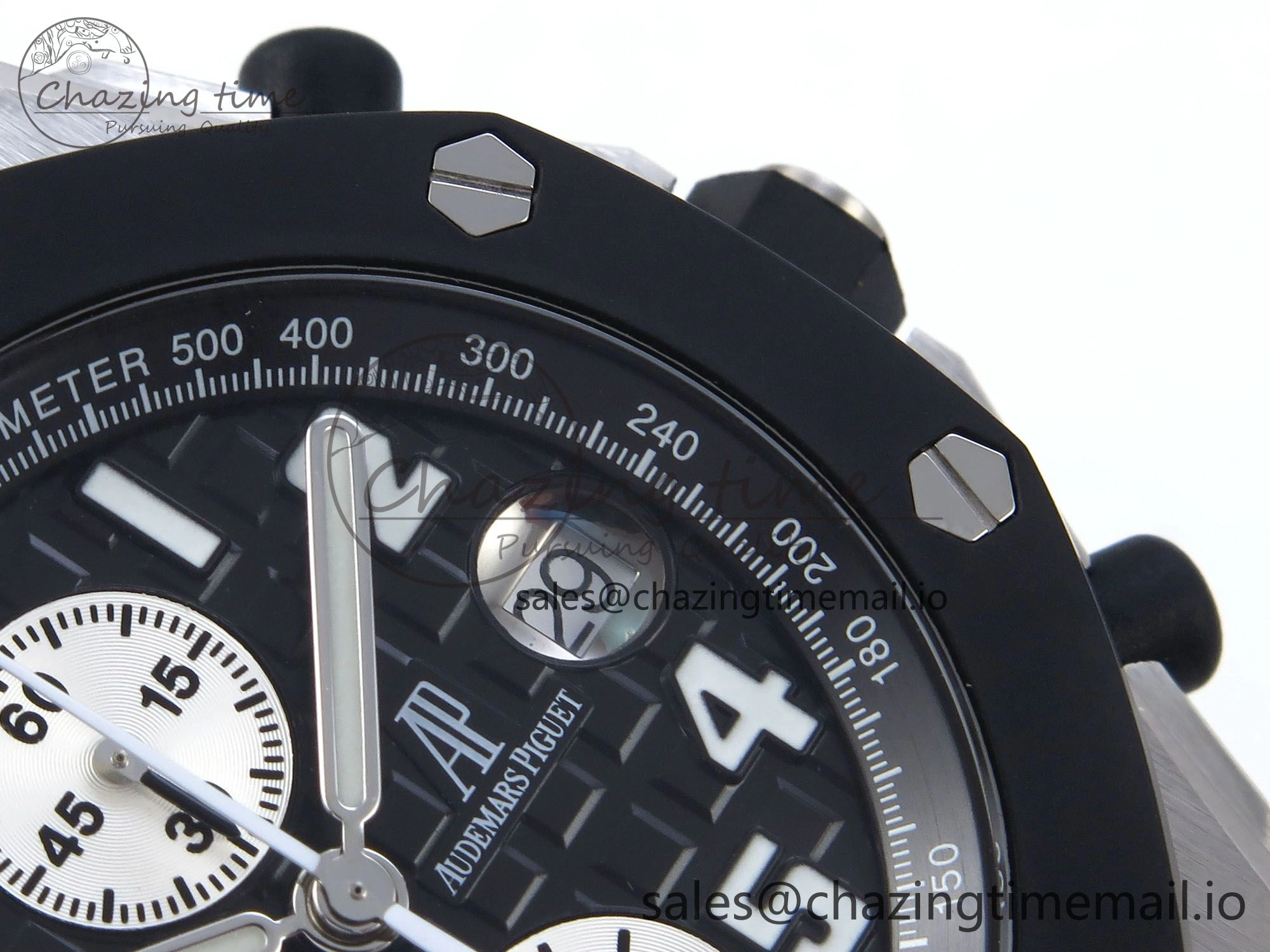 SoftTouch Royal Oak Offshore 42mm Rubberclad SS TKF Best Edition Black White Dial on SS Bracelet A 4351