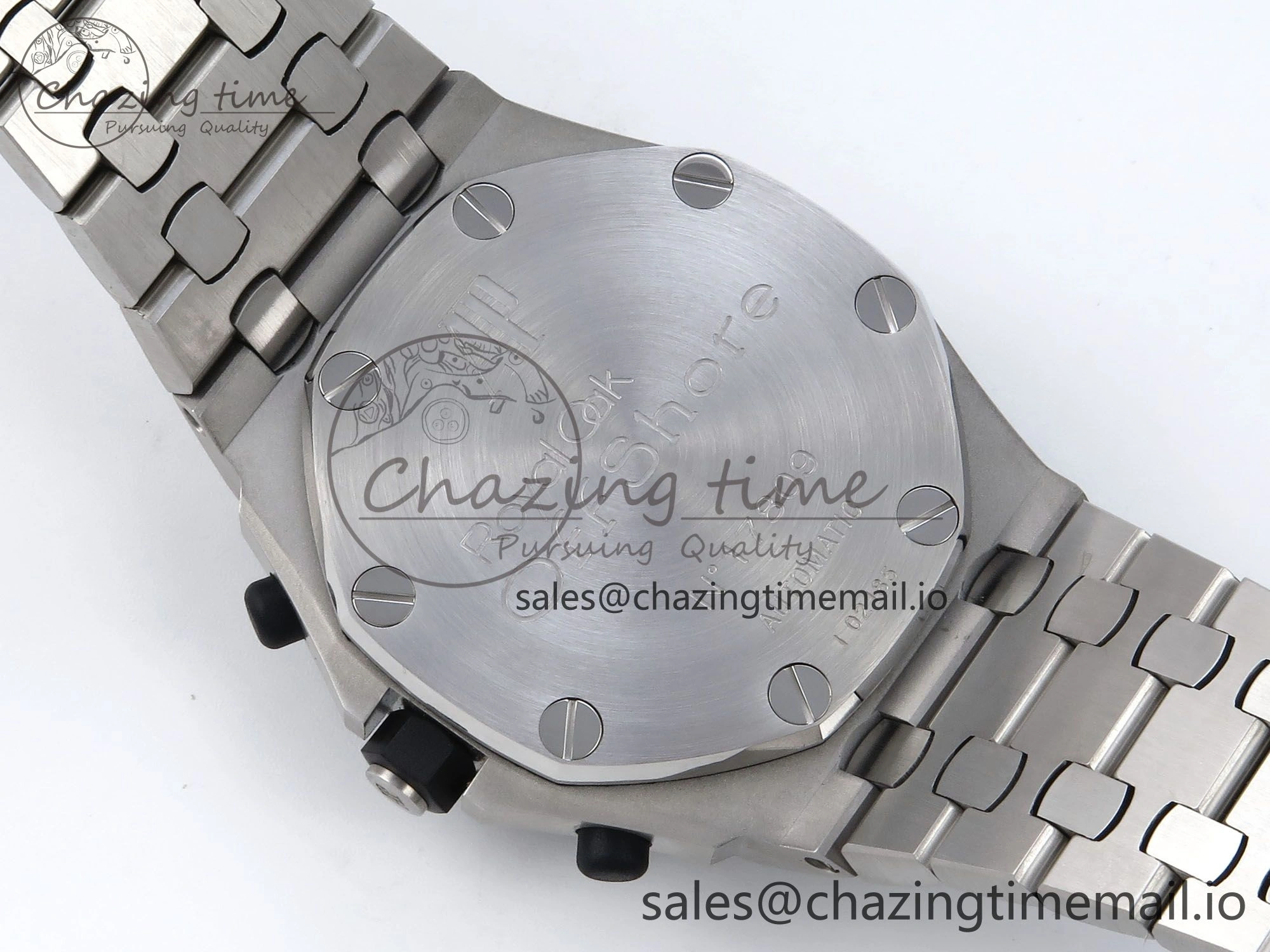 SoftTouch Royal Oak Offshore 42mm Rubberclad SS TKF Best Edition Black White Dial on SS Bracelet A 4351