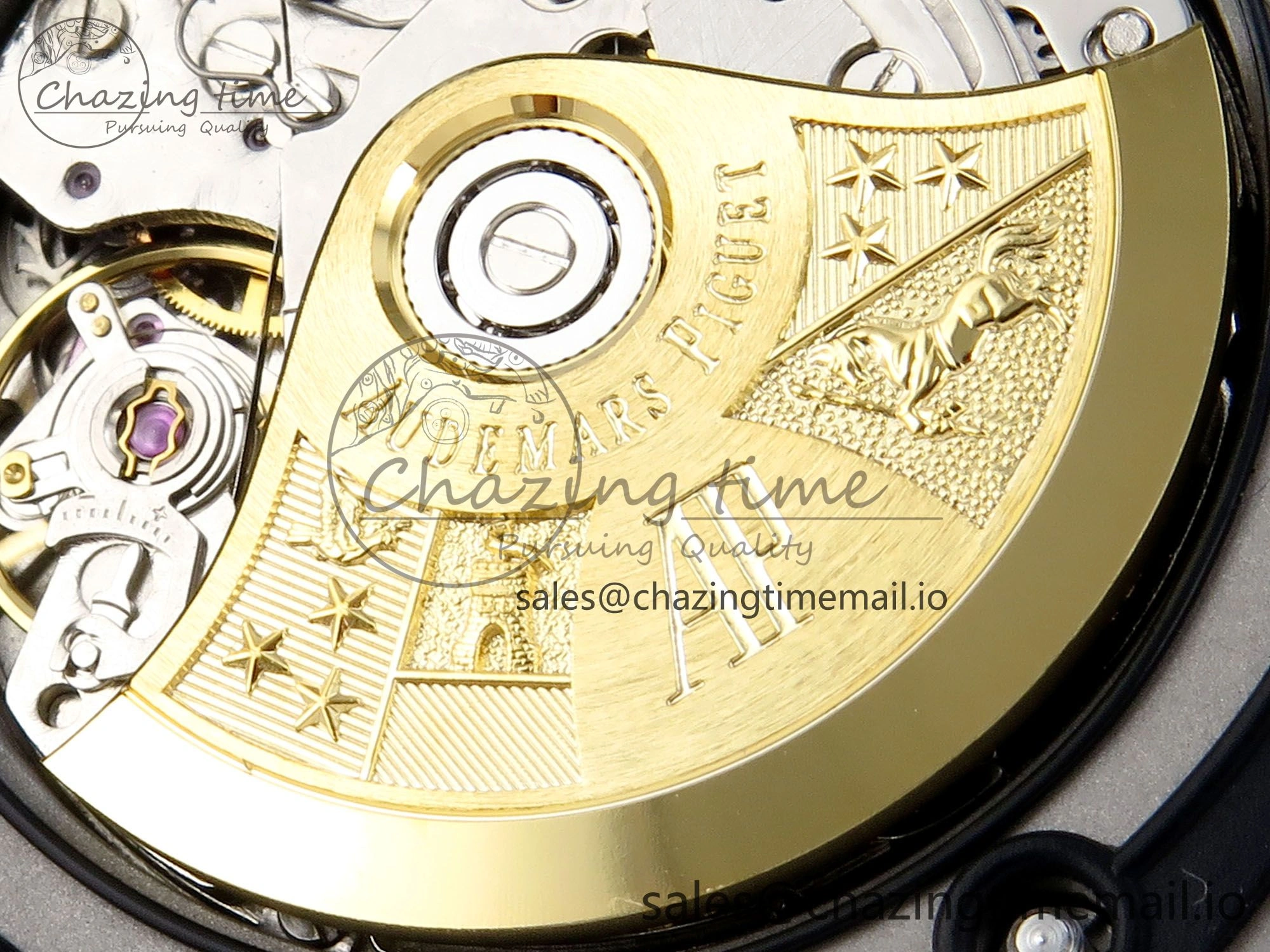 SoftTouch Royal Oak Offshore 42mm Rubberclad SS TKF Best Edition Black White Dial on SS Bracelet A 4351