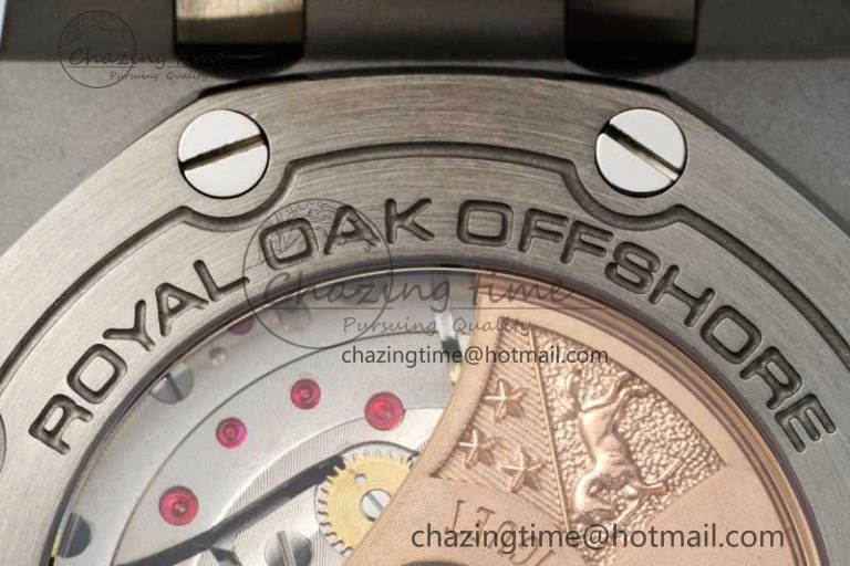 Unique Royal Oak Offshore 42mm SS APF 1:1 Best Edition Black Dial on Black Leather Strap A 4714