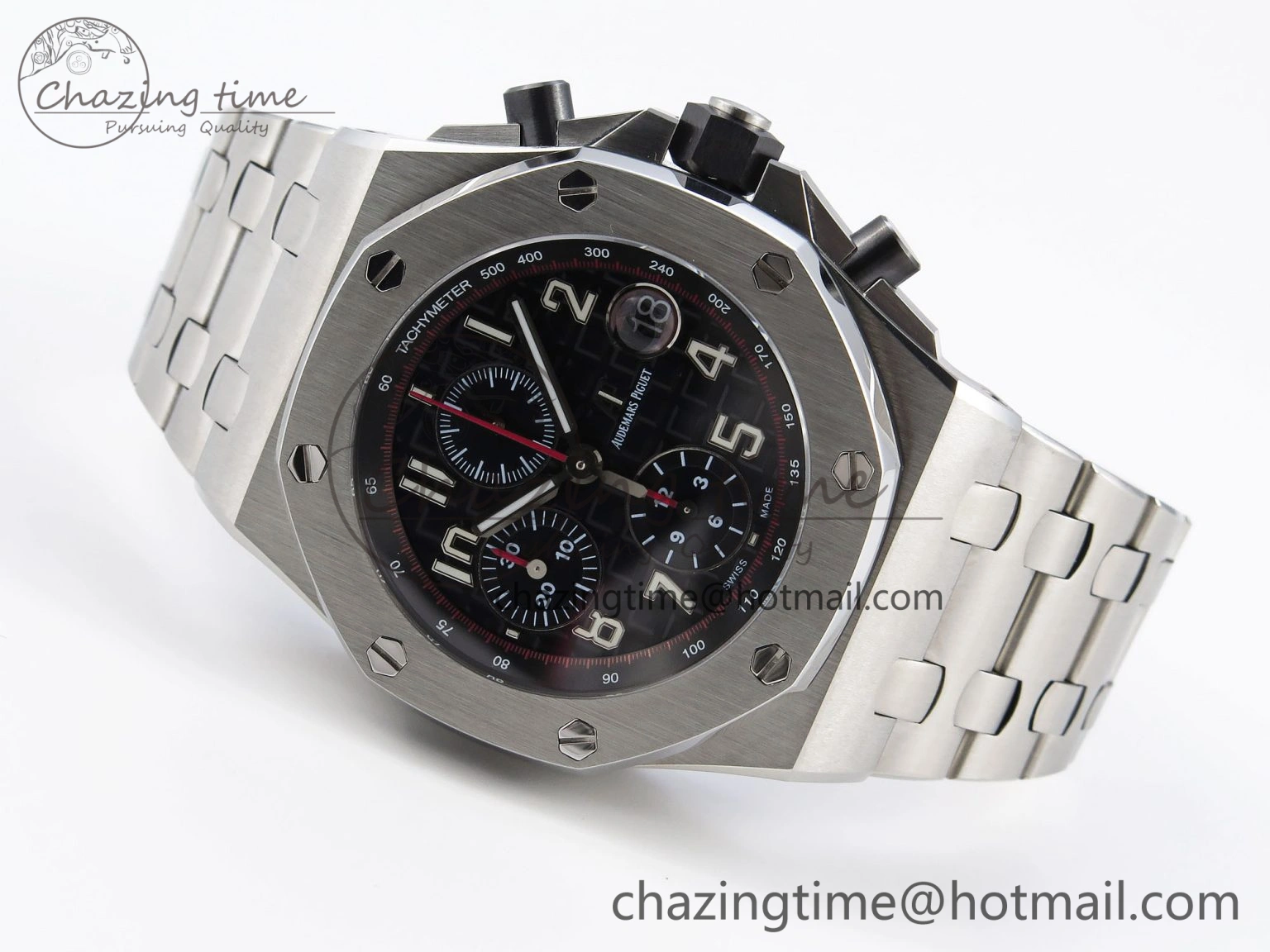 SmoothTexture Royal Oak Offshore 42mm SS APF 1:1 Best Edition Black Dial on SS Bracelet A 4535