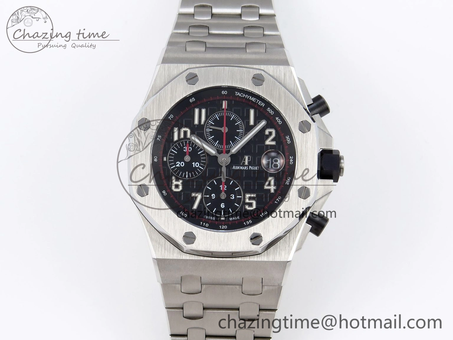 SmoothTexture Royal Oak Offshore 42mm SS APF 1:1 Best Edition Black Dial on SS Bracelet A 4535