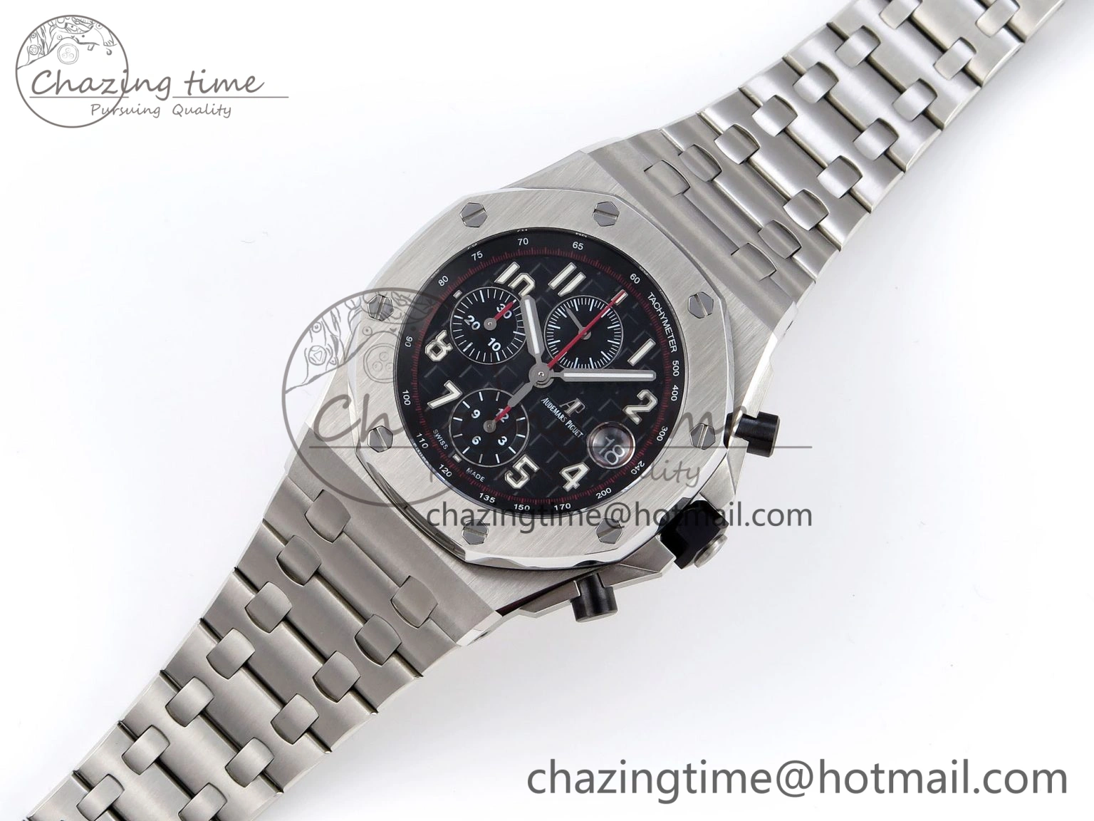 SmoothTexture Royal Oak Offshore 42mm SS APF 1:1 Best Edition Black Dial on SS Bracelet A 4535