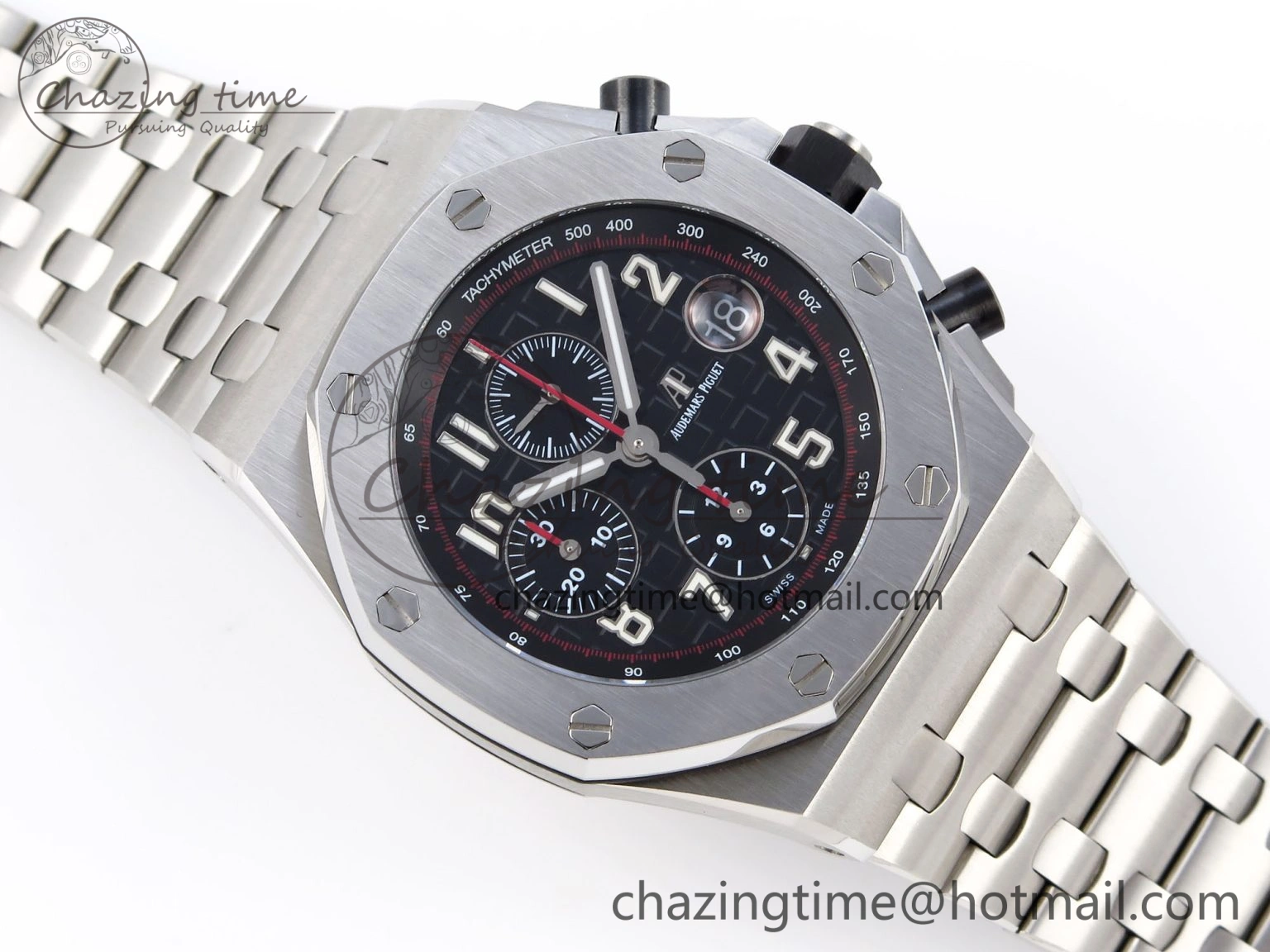 SmoothTexture Royal Oak Offshore 42mm SS APF 1:1 Best Edition Black Dial on SS Bracelet A 4535