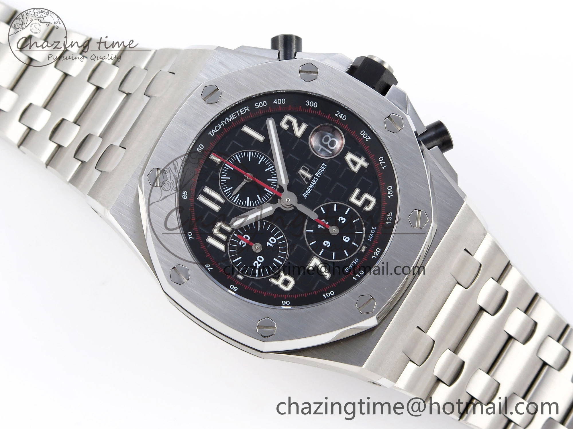 SmoothTexture Royal Oak Offshore 42mm SS APF 1:1 Best Edition Black Dial on SS Bracelet A 4535
