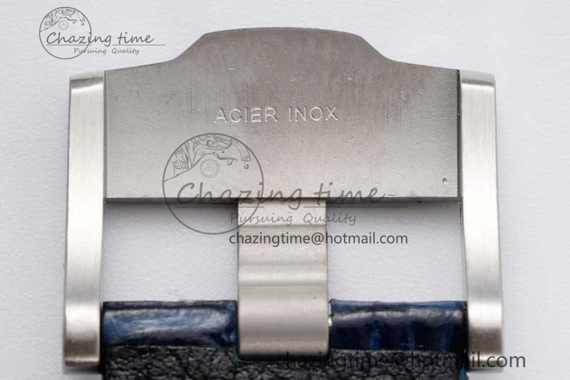 Effortless Royal Oak Offshore 42mm SS APF 1:1 Best Edition Black Blue Dial on Blue Leather Strap A 4621