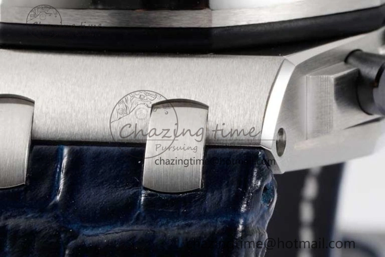 Effortless Royal Oak Offshore 42mm SS APF 1:1 Best Edition Black Blue Dial on Blue Leather Strap A 4621