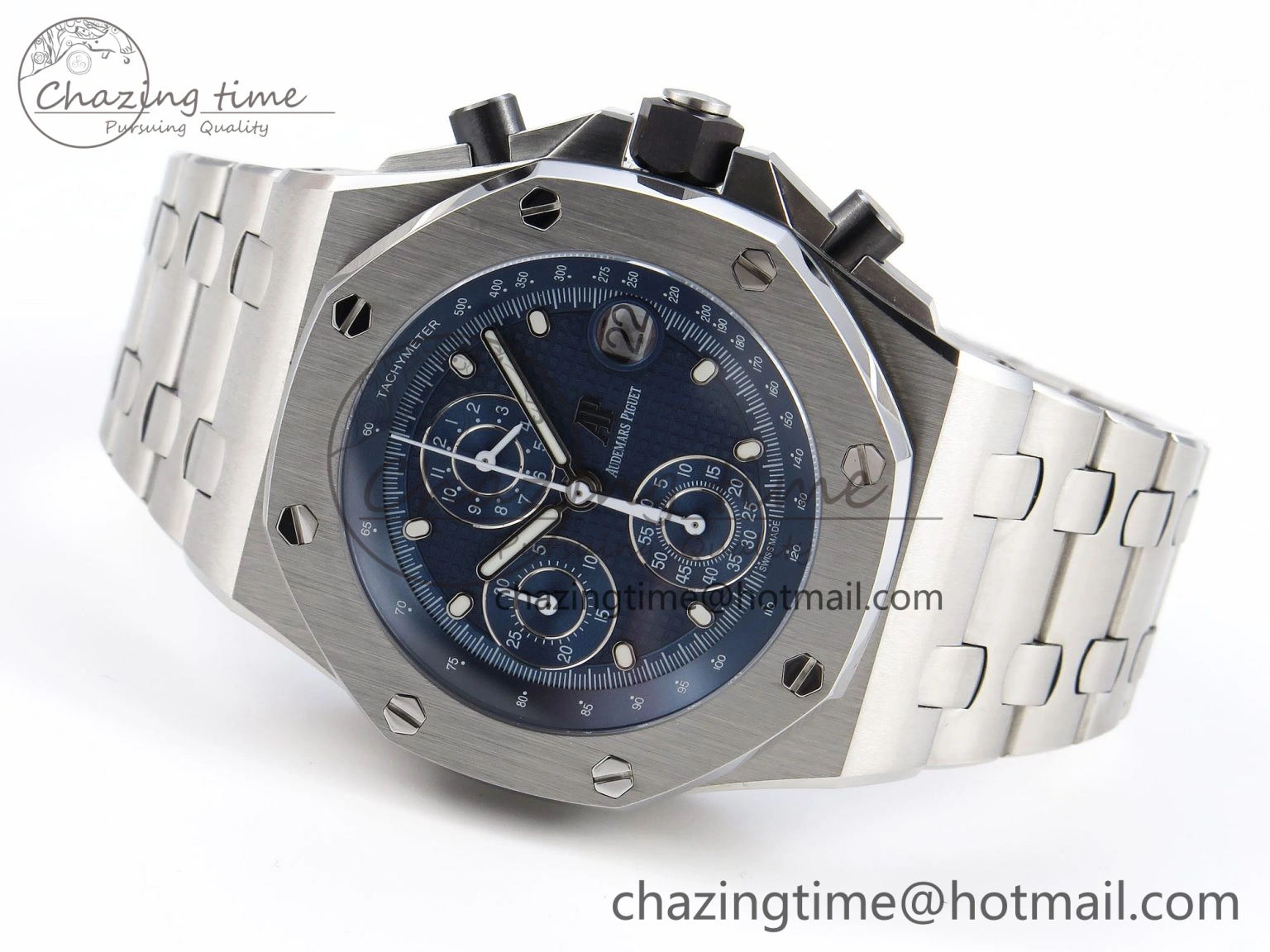 ModernLook Royal Oak Offshore 42mm SS APF 1:1 Best Edition Blue Dial on SS Bracelet Strap A 4537