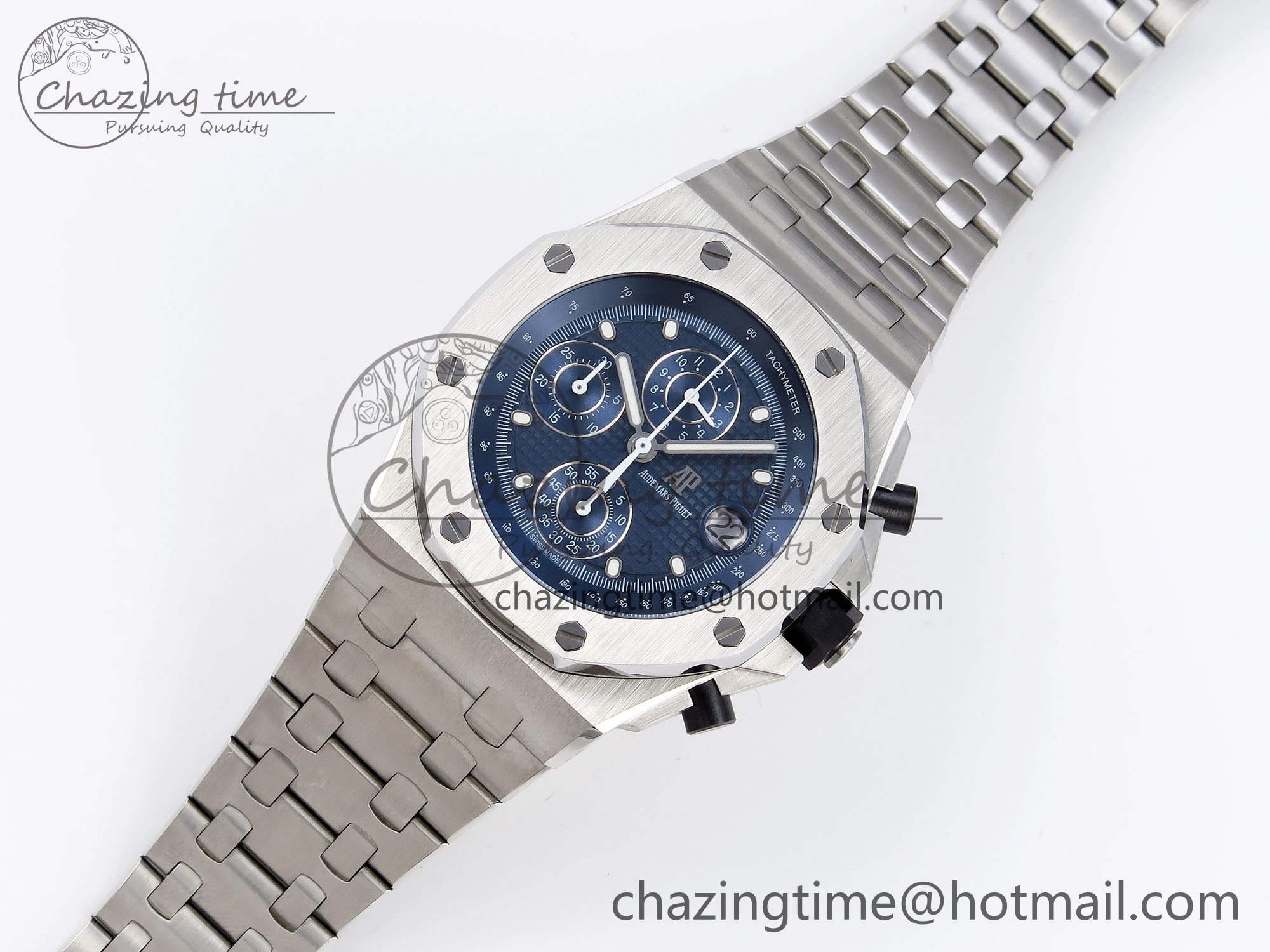 ModernLook Royal Oak Offshore 42mm SS APF 1:1 Best Edition Blue Dial on SS Bracelet Strap A 4537