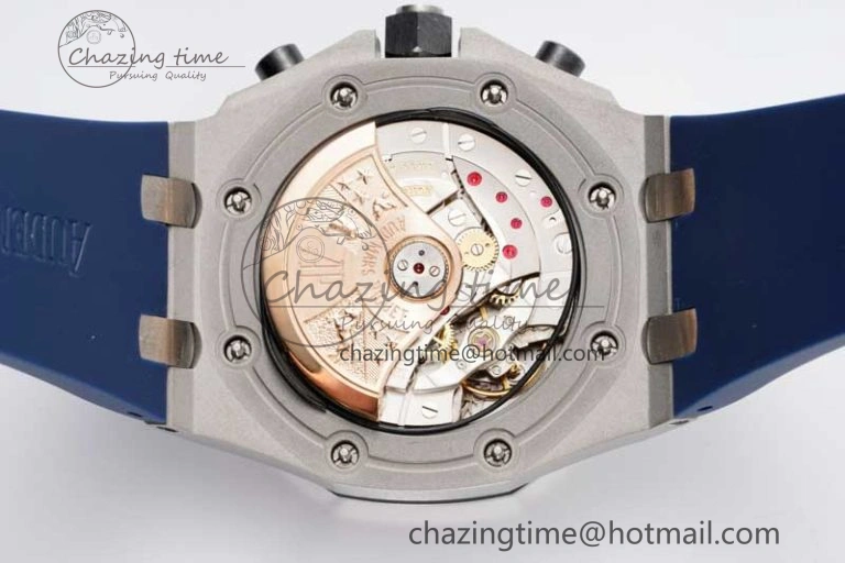 Royal Oak Offshore 42mm SS APF 1:1 Best Edition Blue Silver Dial on Blue Rubber Strap A Vibrant 4619
