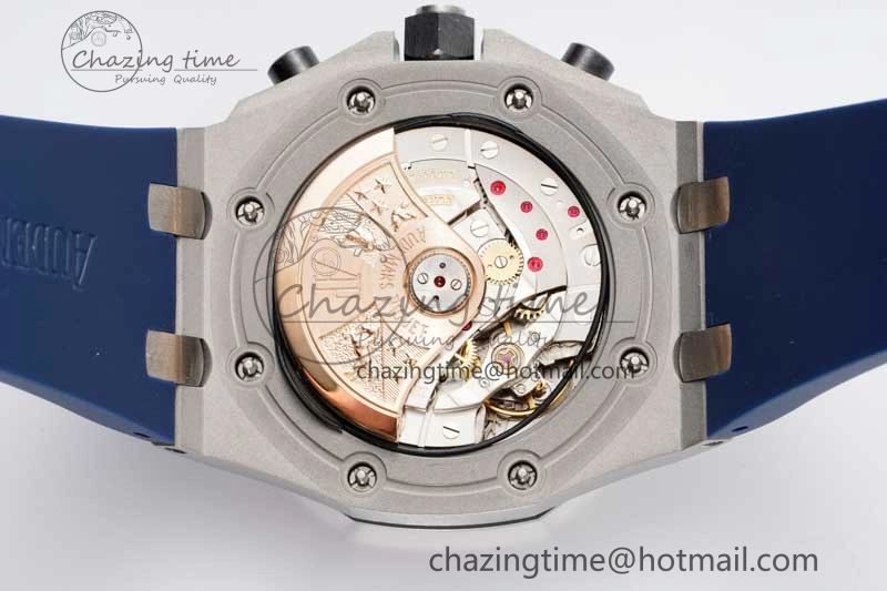Royal Oak Offshore 42mm SS APF 1:1 Best Edition Blue Silver Dial on Blue Rubber Strap A Vibrant 4619