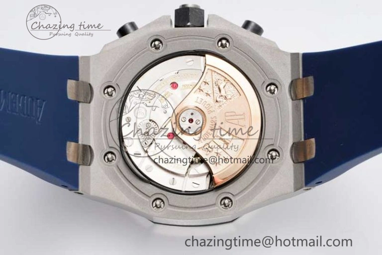 Royal Oak Offshore 42mm SS APF 1:1 Best Edition Blue Silver Dial on Blue Rubber Strap A Vibrant 4619